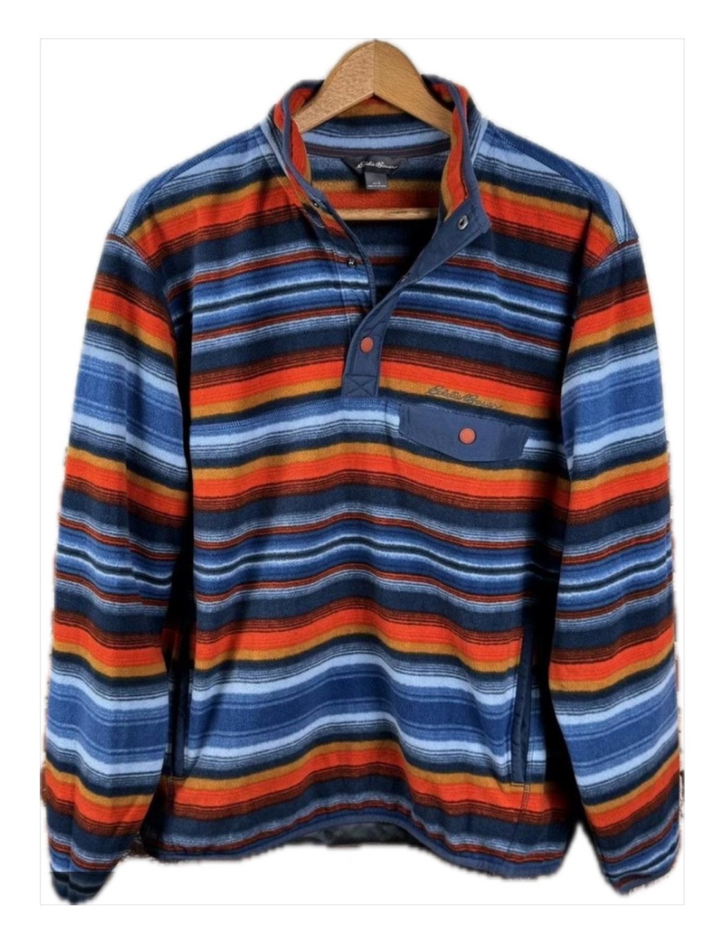 Eddie Bauer Multicolor Striped Fleece Men's Large